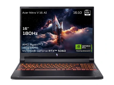 Acer gaming Nitro V 16 AI ANV16-42-R3JW 16" WUXGA 180 Hz AMD Ryzen™ 7 16 Go RAM 512 Go SSD Nvidia GeForce RTX 5060 Noir